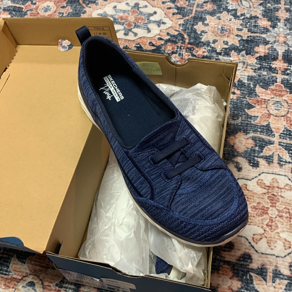 Skechers on the go IDEAL effortless shoes qvc new NAVY slip on 7